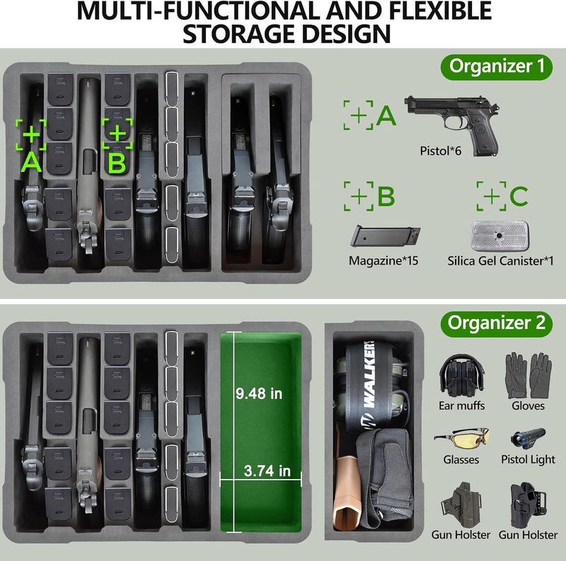 Turokacase TSA Approved Pistol Gun Case for Multiple Handguns – Hard Shell Waterproof & Dustproof Travel Case with Pre-Cut Foam and 2 TSA Locks for Range & Safe Storage - Image 2